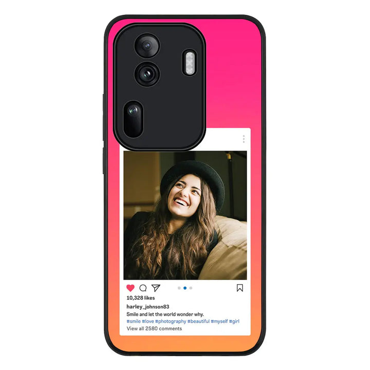 Oppo Reno11 Pro / Rugged Black Custom Photo Instagram Post Template, Phone Case - Oppo - Stylizedd.com