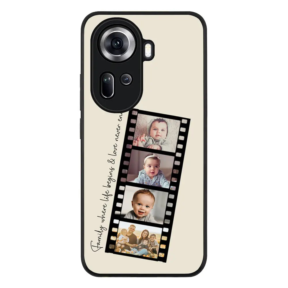 Custom Film Strips Personalised Movie Strip Phone Case - Oppo - Reno11 / Rugged Black - Stylizedd