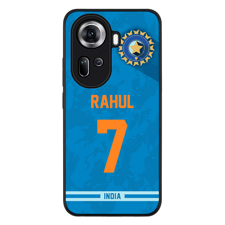 Oppo Reno11 / Rugged Black Personalized Cricket Jersey Phone Case Custom Name & Number - Oppo - Stylizedd.com