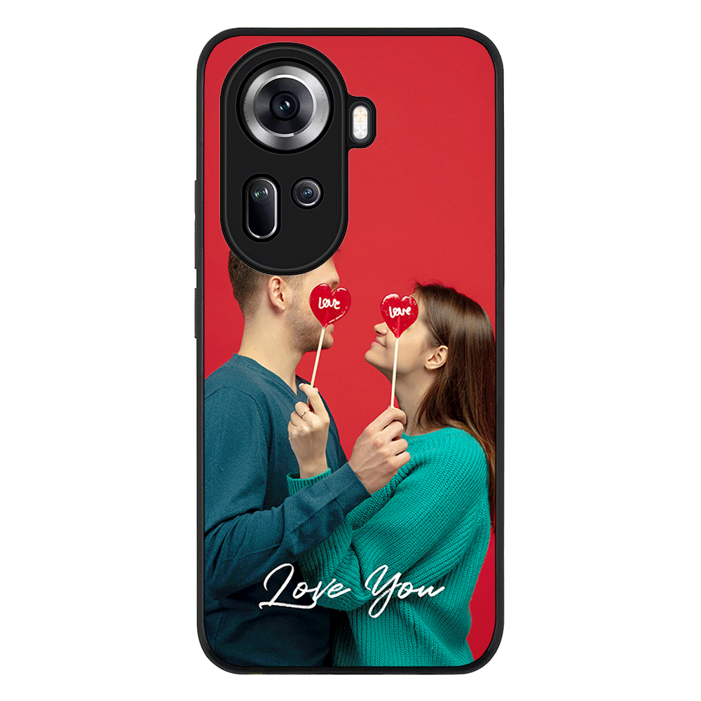Custom Photo Valentine Phone Case - Oppo - Reno11 / Rugged Black - Stylizedd