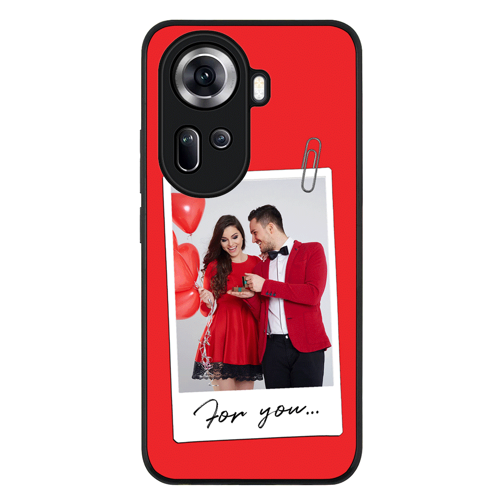 Personalized Polaroid Photo Valentine Phone Case - Oppo - Reno11 / Rugged Black - Stylizedd