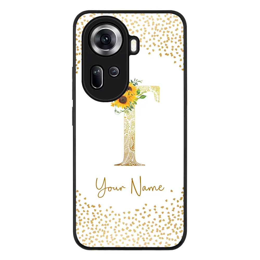 Oppo Reno11 / Rugged Black Floral Mandala Initial Phone Case - Oppo - Stylizedd.com