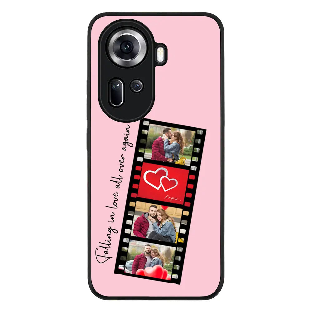 Custom Valentine Photo Film Strips Phone Case - Oppo - Reno11 / Rugged Black - Stylizedd