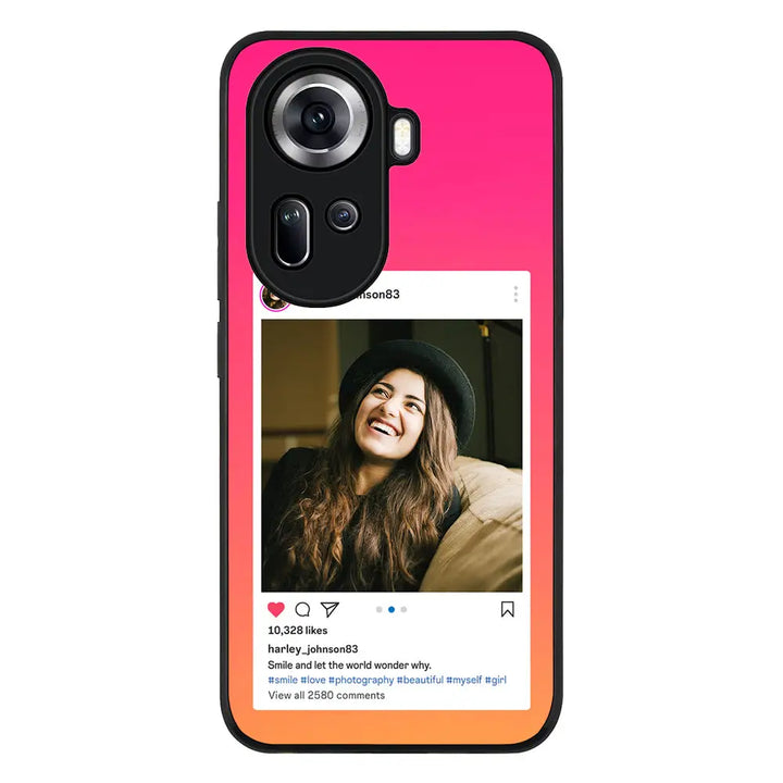 Oppo Reno11 / Rugged Black Custom Photo Instagram Post Template, Phone Case - Oppo - Stylizedd.com
