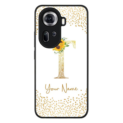 Floral Mandala Initial Phone Case - Oppo - Reno11 / Rugged Black - Stylizedd