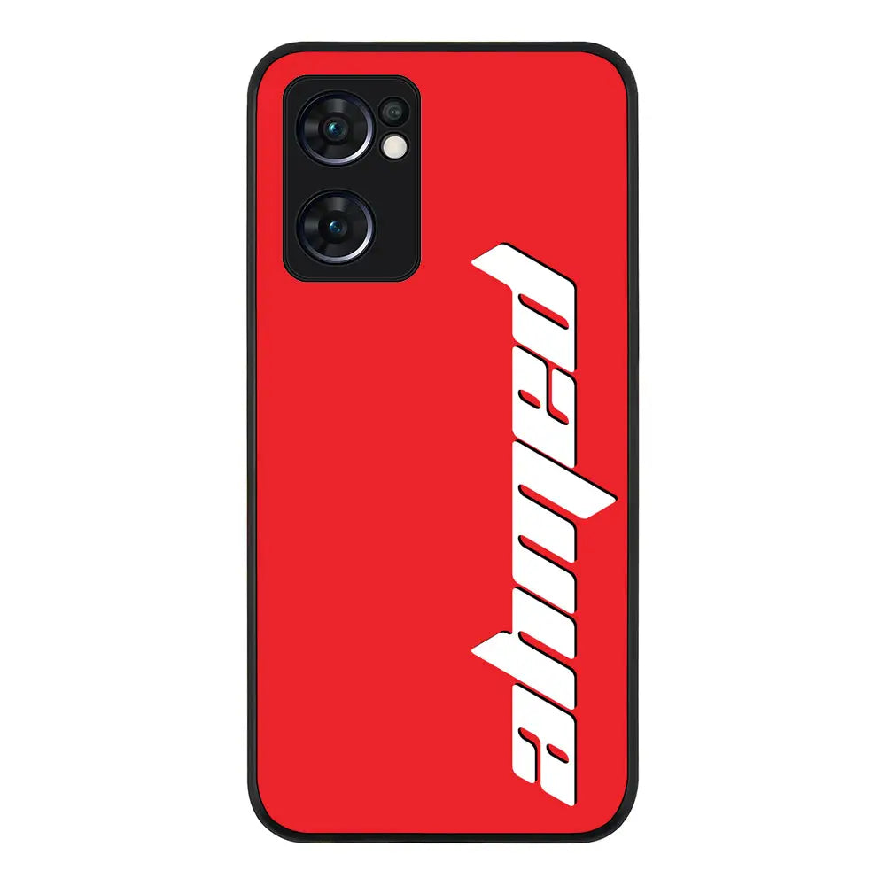 Oppo Reno7 5G / Rugged Black Phone Case Custom Text, Vertical Name Phone Case - Oppo - Stylizedd