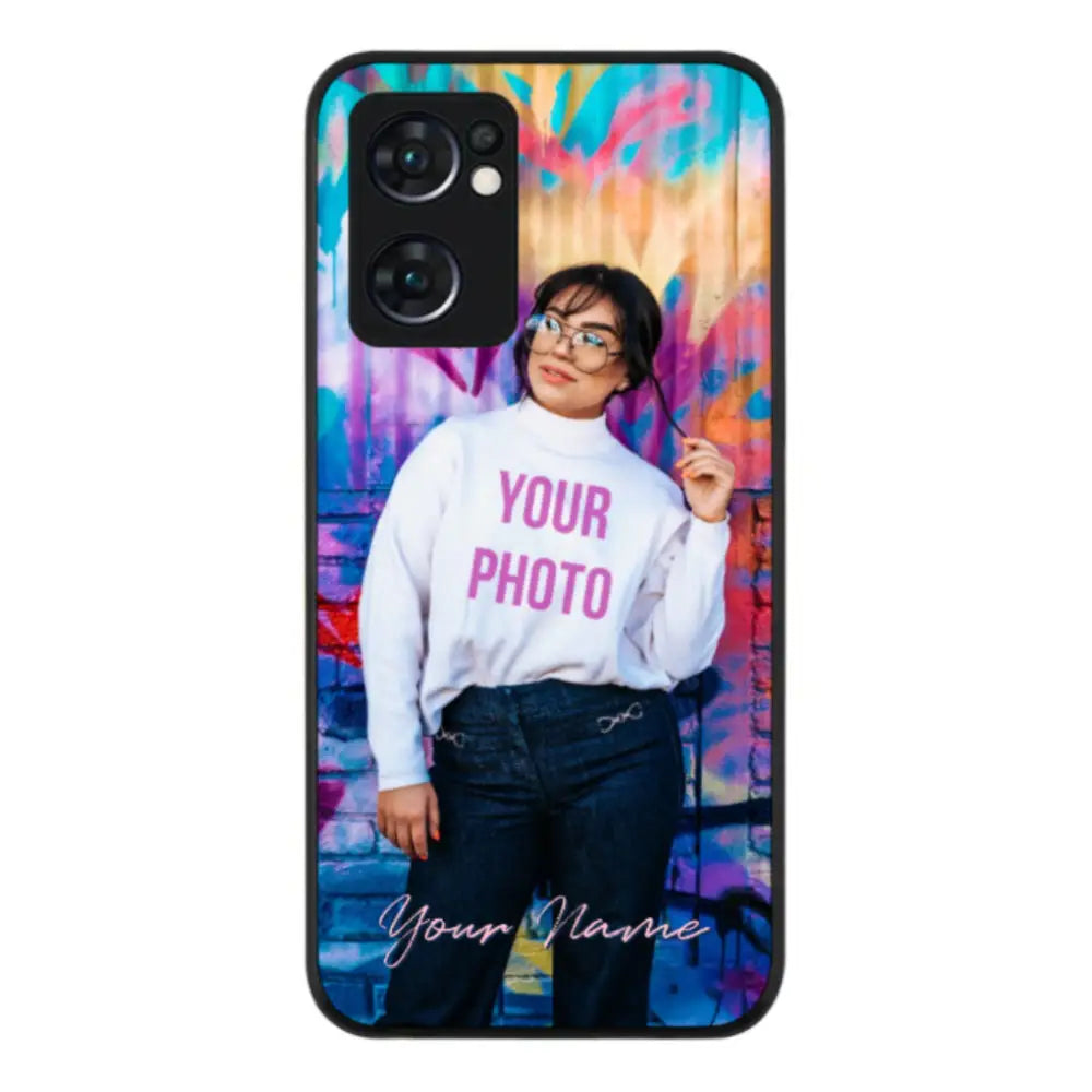 Oppo Reno7 5G / Rugged Black Phone Case Custom Photo, My Style Phone Case - Oppo - Stylizedd