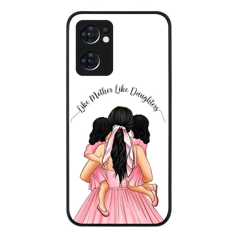 Oppo Reno7 5G Rugged Black Mother 2 daughters Custom Clipart, Text Phone Case - Oppo - Stylizedd.com