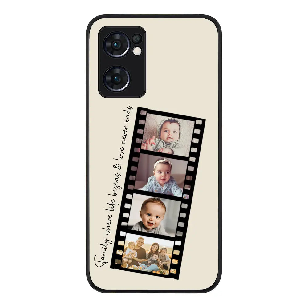 Oppo Reno7 5G / Rugged Black Custom Film Strips Personalised Movie Strip, Phone Case - Oppo - Stylizedd.com