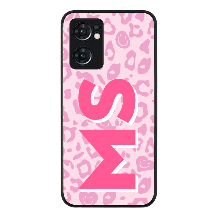 Oppo Reno7 5G / Rugged Black Custom Monogram Initial 3D Shadow Text Seamless Pattern, Phone Case - Oppo - Stylizedd.com