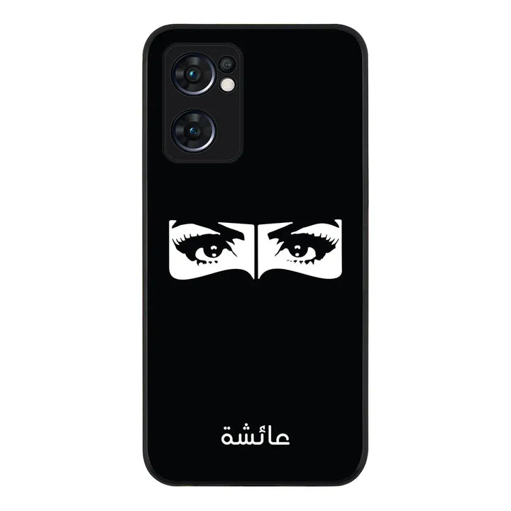 Oppo Reno7 5G / Rugged Black Custom Name Niqabi Eye, Phone Case - Oppo - Stylizedd.com