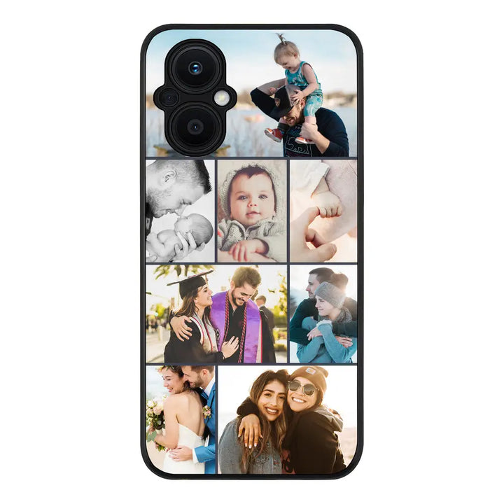 Oppo Reno7 Z / Rugged Black Personalised Photo Collage Grid Phone Case - Oppo - Stylizedd.com