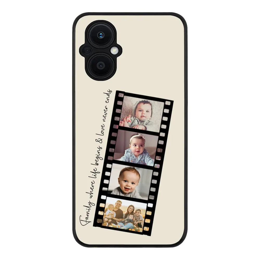 Oppo Reno7 Z / Rugged Black Custom Film Strips Personalised Movie Strip, Phone Case - Oppo - Stylizedd.com