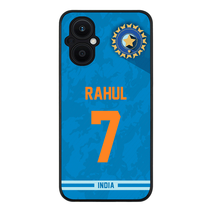 Oppo Reno7 Z / Rugged Black Personalized Cricket Jersey Phone Case Custom Name & Number - Oppo - Stylizedd.com