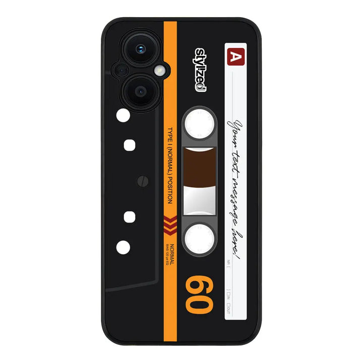 Oppo Reno7 Z / Rugged Black Phone Case Custom Retro Cassette Tape Phone Case - Oppo - Stylizedd