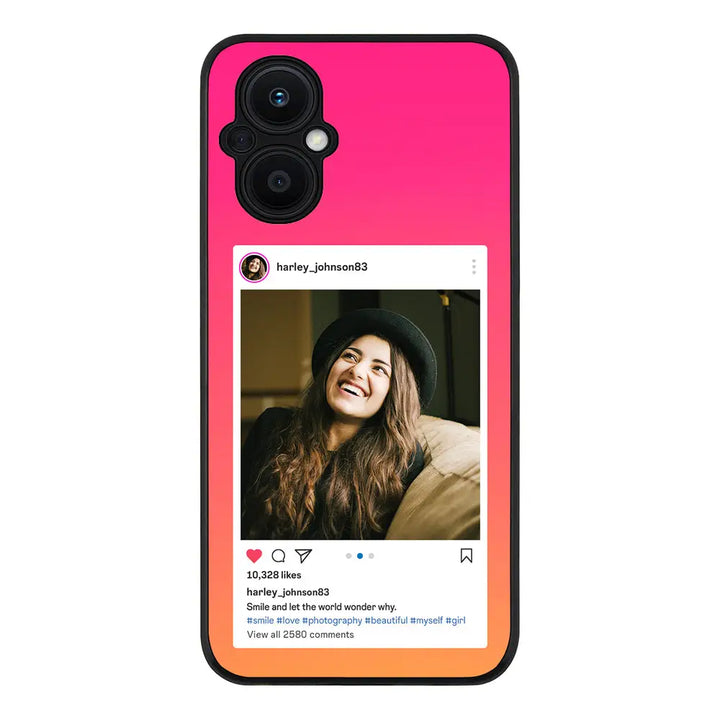 Oppo Reno7 Z / Rugged Black Custom Photo Instagram Post Template, Phone Case - Oppo - Stylizedd.com