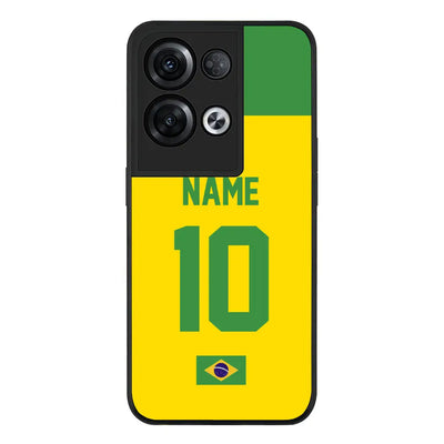 Oppo Reno 8 Pro Rugged Black Personalized Football Jersey Phone Case Custom Name & Number - Oppo - Stylizedd.com