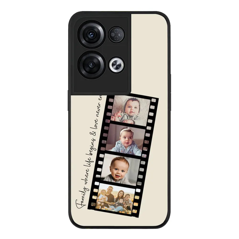 Oppo Reno 8 Pro Rugged Black Custom Film Strips Personalised Movie Strip, Phone Case - Oppo - Stylizedd.com