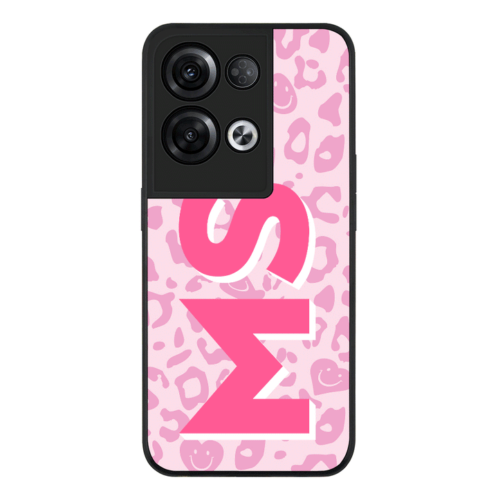 Oppo Reno 8 Pro / Rugged Black Custom Monogram Initial 3D Shadow Text Seamless Pattern, Phone Case - Oppo - Stylizedd.com