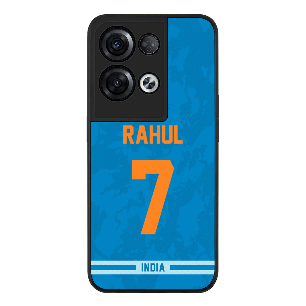 Oppo Reno 8 Pro / Rugged Black Personalized Cricket Jersey Phone Case Custom Name & Number - Oppo - Stylizedd.com