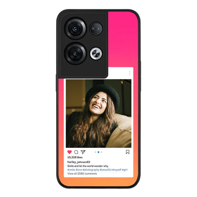 Oppo Reno 8 Pro / Rugged Black Phone Case Custom Photo Instagram Post Template, Phone Case - Oppo - Stylizedd