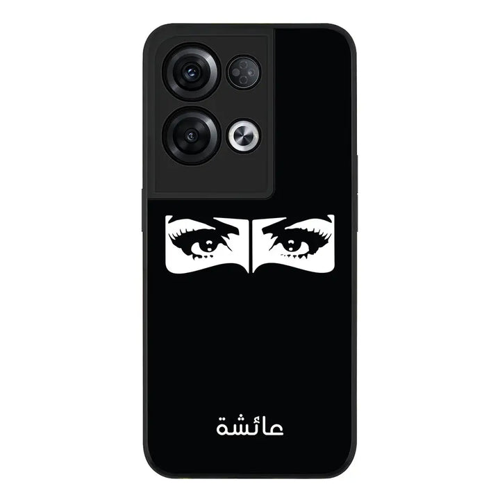 Oppo Reno 8 Pro / Rugged Black Custom Name Niqabi Eye, Phone Case - Oppo - Stylizedd.com