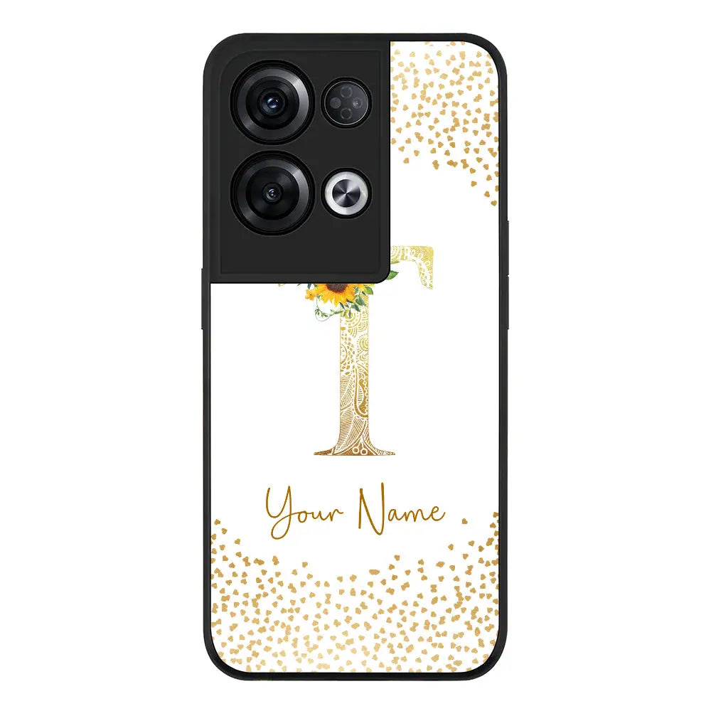Oppo Reno 8 Pro Rugged Black Floral Mandala Initial Phone Case - Oppo - Stylizedd.com