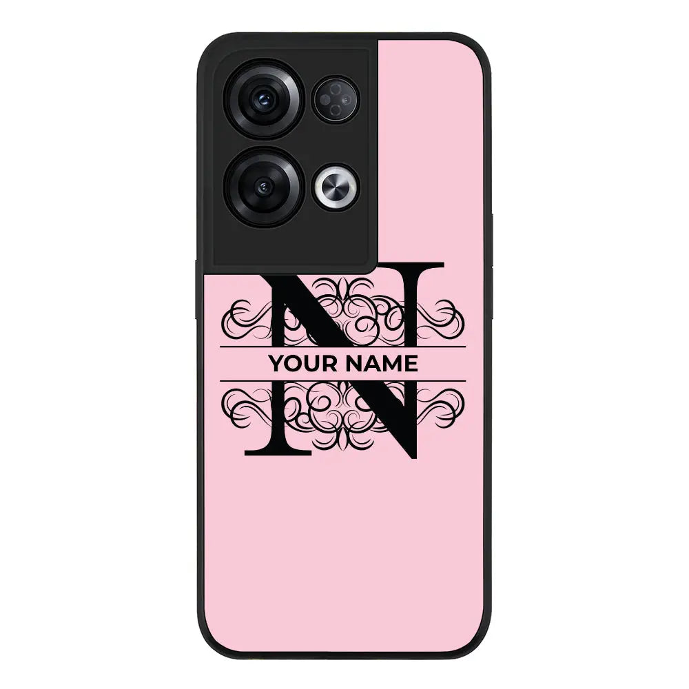 Oppo Reno 8 Pro Rugged Black Split Floral Initial Phone Case - Oppo - Stylizedd.com
