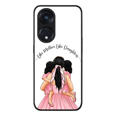 Oppo Reno 8T 5G / Oppo A1 Pro 5G Rugged Black Mother 2 daughters Custom Clipart, Text Phone Case - Oppo - Stylizedd.com