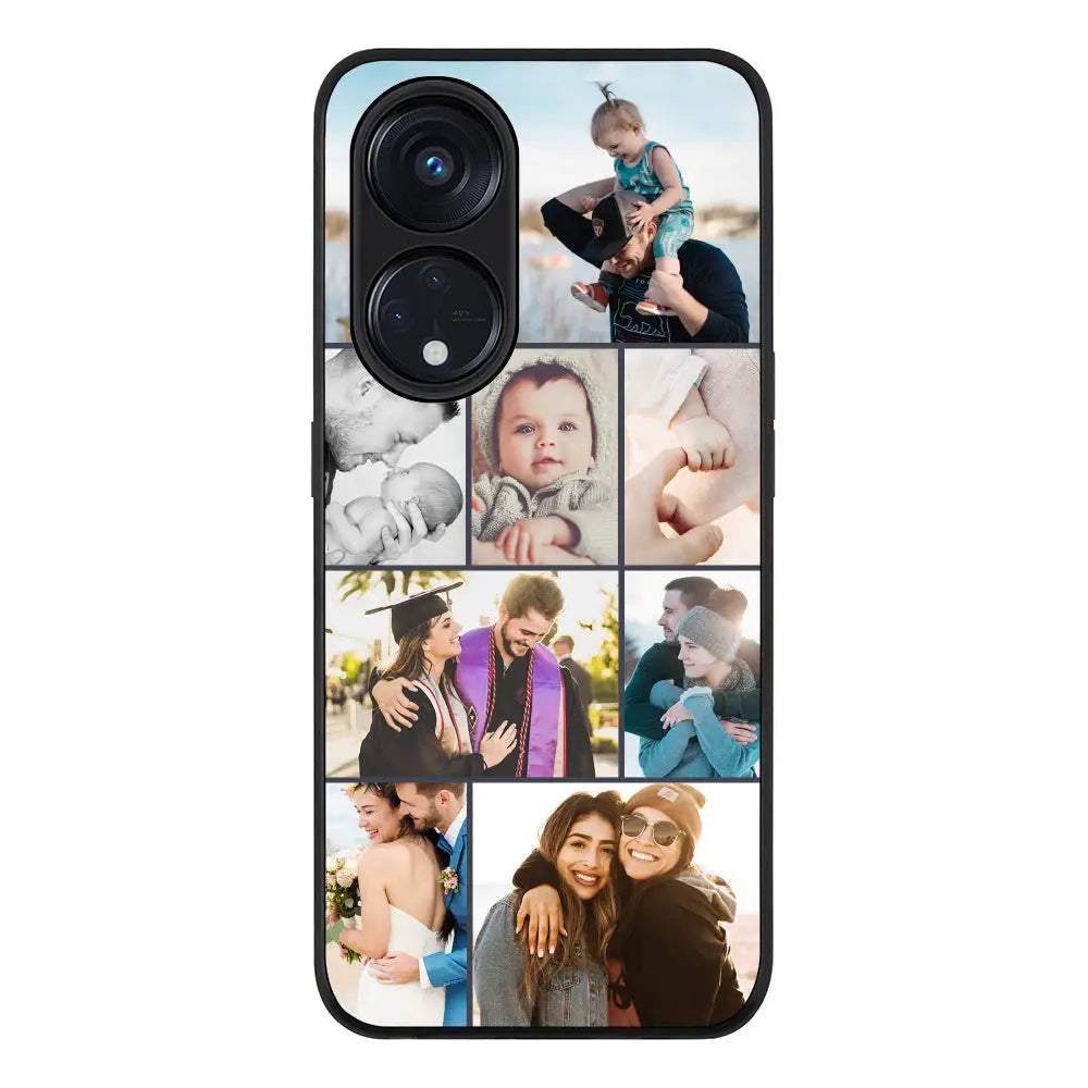 Oppo Reno 8T 5G / Oppo A1 Pro 5G Rugged Black Personalised Photo Collage Grid Phone Case - Oppo - Stylizedd.com