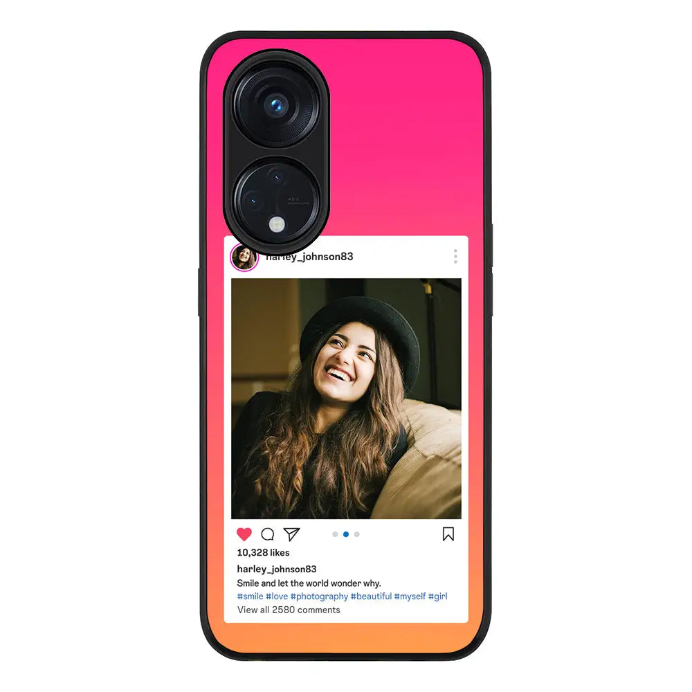 Oppo Reno 8T 5G / Oppo A1 Pro 5G / Rugged Black Phone Case Custom Photo Instagram Post Template, Phone Case - Oppo - Stylizedd