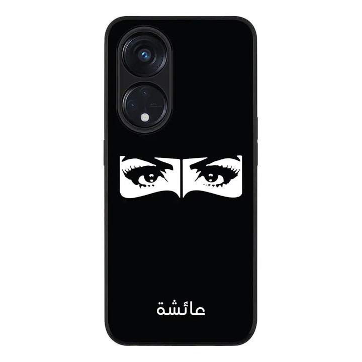 Oppo Reno 8T 5G / Oppo A1 Pro 5G / Rugged Black Custom Name Niqabi Eye, Phone Case - Oppo - Stylizedd.com