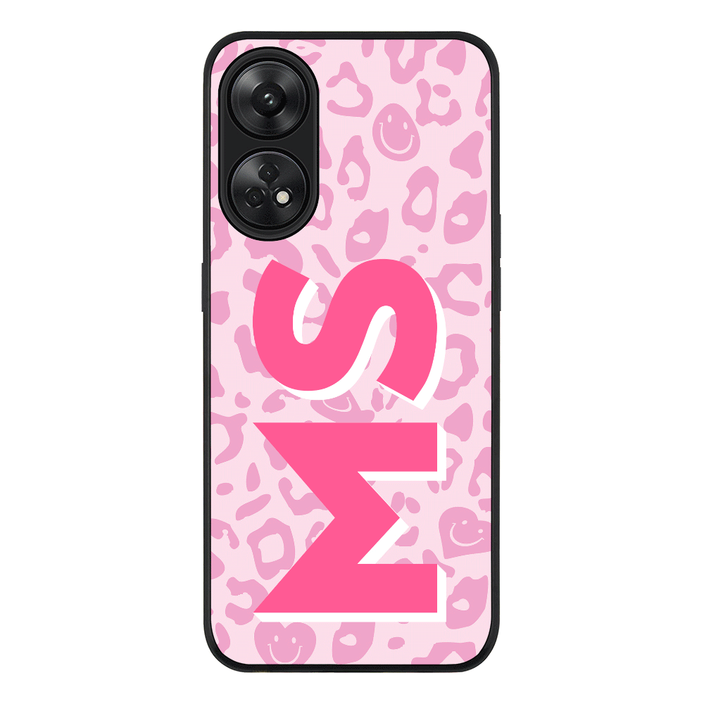 Oppo Reno 8T / Rugged Black Custom Monogram Initial 3D Shadow Text Seamless Pattern, Phone Case - Oppo - Stylizedd.com