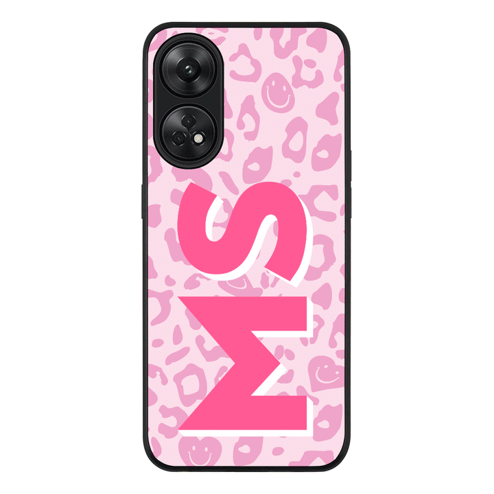 Oppo Reno 8T / Rugged Black Custom Monogram Initial 3D Shadow Text Seamless Pattern, Phone Case - Oppo - Stylizedd.com