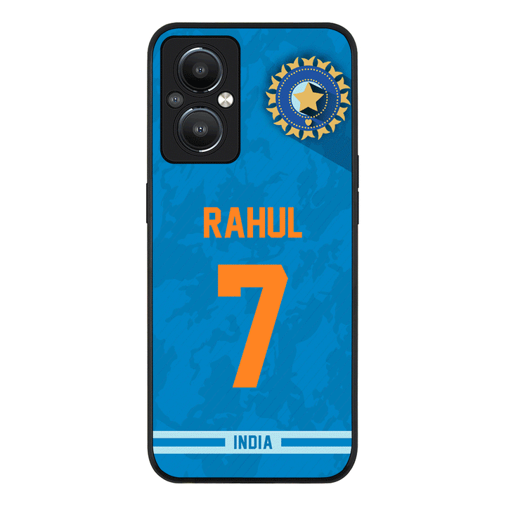 Oppo Reno 8 Z 5G / Reno8 Lite 5G / Reno7 Z 5G / Rugged Black Personalized Cricket Jersey Phone Case Custom Name & Number - Oppo - Stylizedd.com