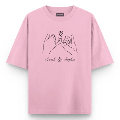 Custom Pinky Promise T-shirt - Oversize - Pink / XS - T-Shirt