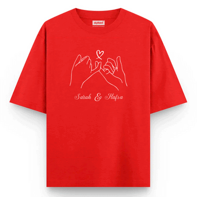 Custom Pinky Promise T-shirt - Oversize - Red / XS - T-Shirt