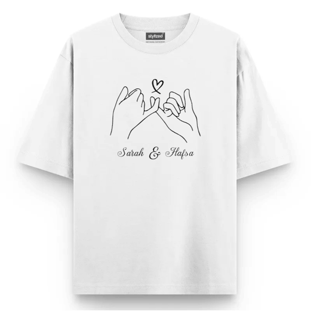 Custom Pinky Promise T-shirt - Oversize - White / XS - T-Shirt