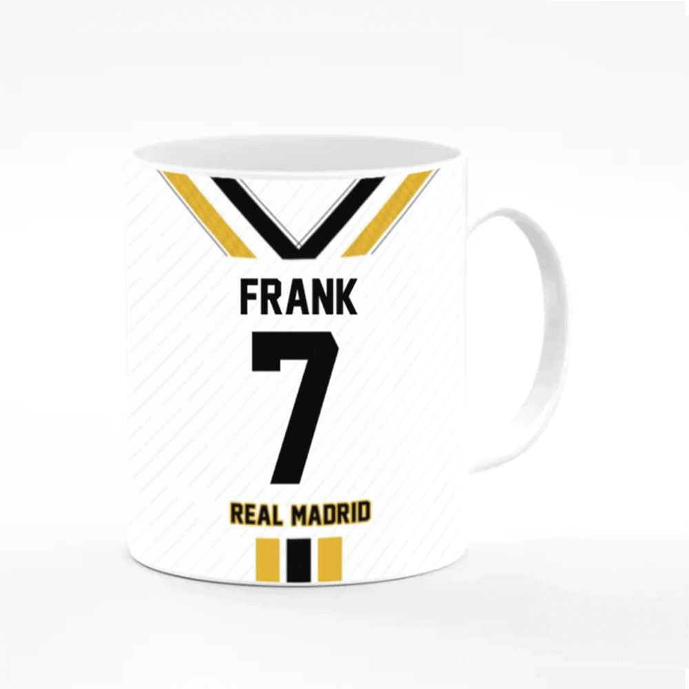 Personalized Football Clubs Jersey Mug Custom Name & Number - 11 Oz - Stylizedd