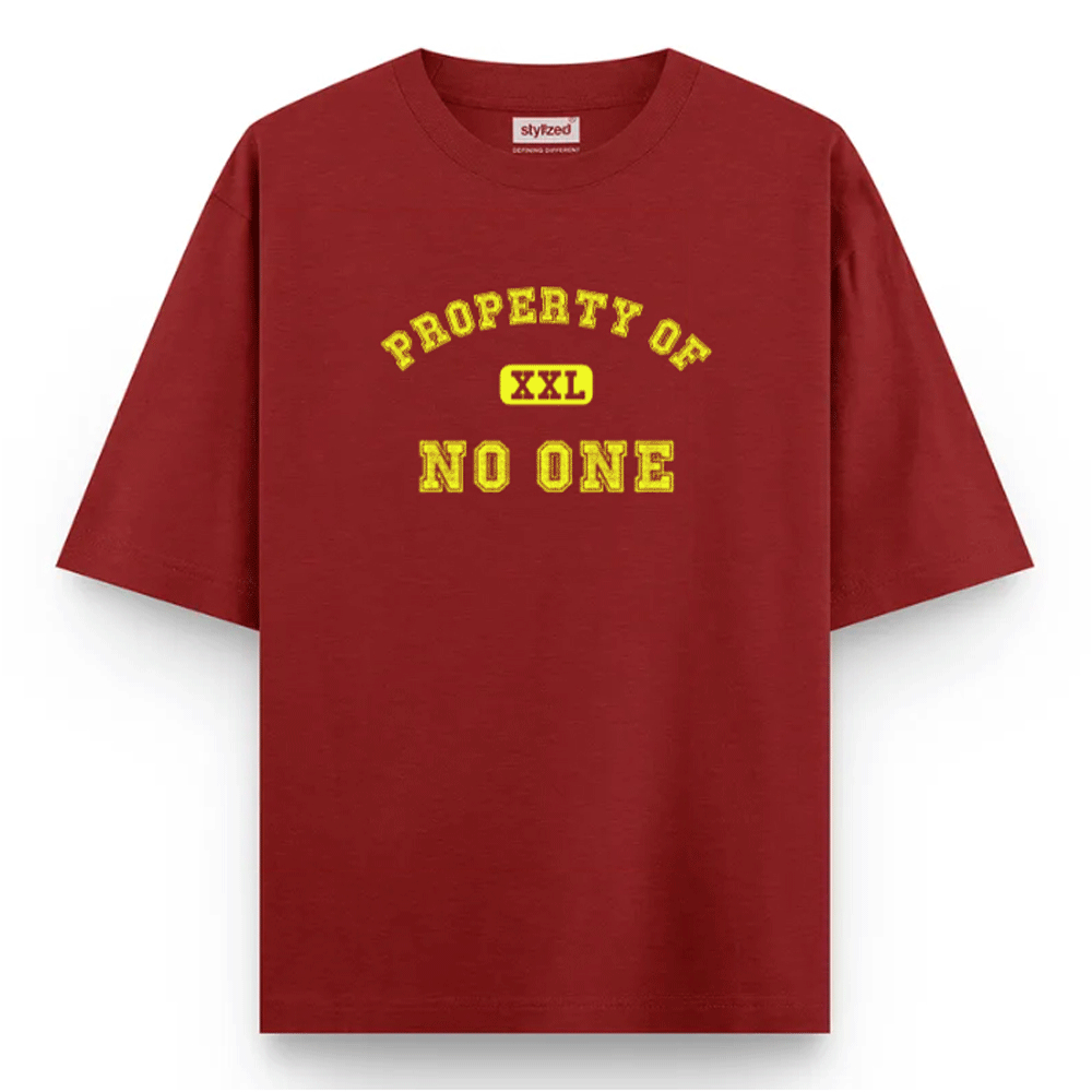 Custom Property of T-shirt - Oversize - Maroon / XS - T-Shirt