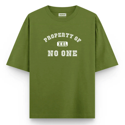 Custom Property of T-shirt - Oversize - Military Green / XS - T-Shirt