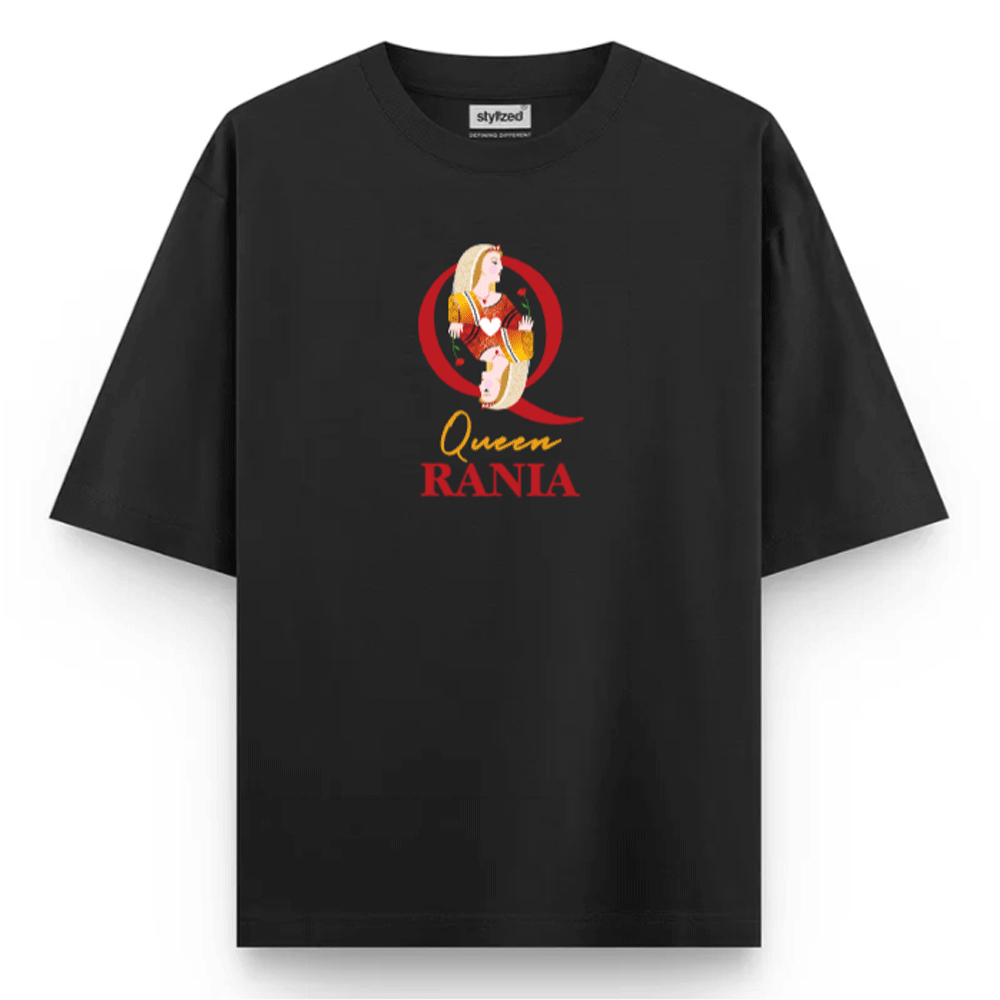 Custom Queen of Hearts T-shirt - Oversize - Black / XS - T-Shirt