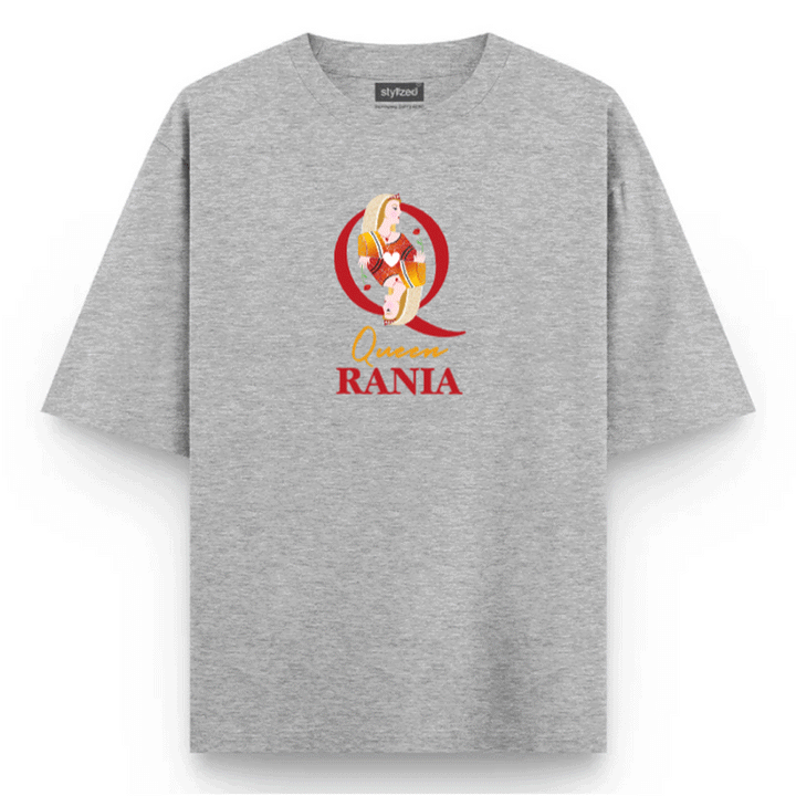 Custom Queen of Hearts T-shirt - Oversize - Light Grey / XS - T-Shirt