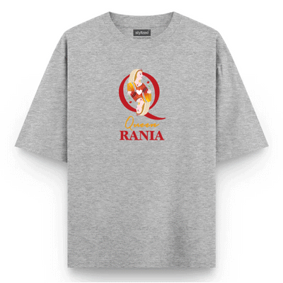 Custom Queen of Hearts T-shirt - Oversize - Light Grey / XS - T-Shirt