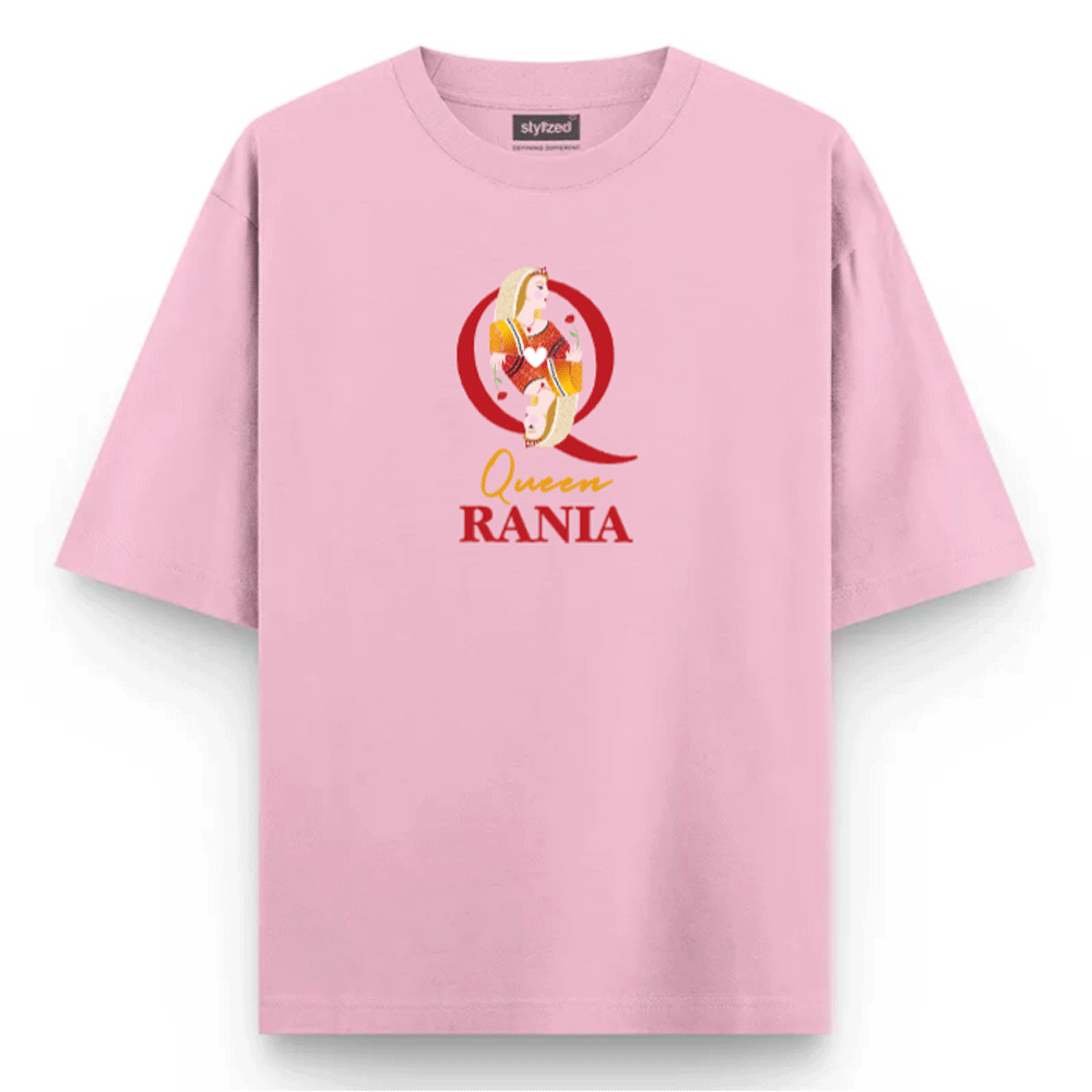 Custom Queen of Hearts T-shirt - Oversize - Pink / XS - T-Shirt