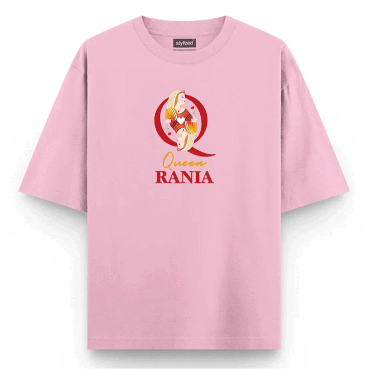 Custom Queen of Hearts T-shirt - Oversize - Pink / XS - T-Shirt