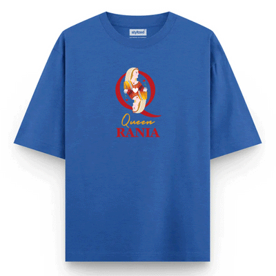 Custom Queen of Hearts T-shirt - Oversize - Royal Blue / XS - T-Shirt