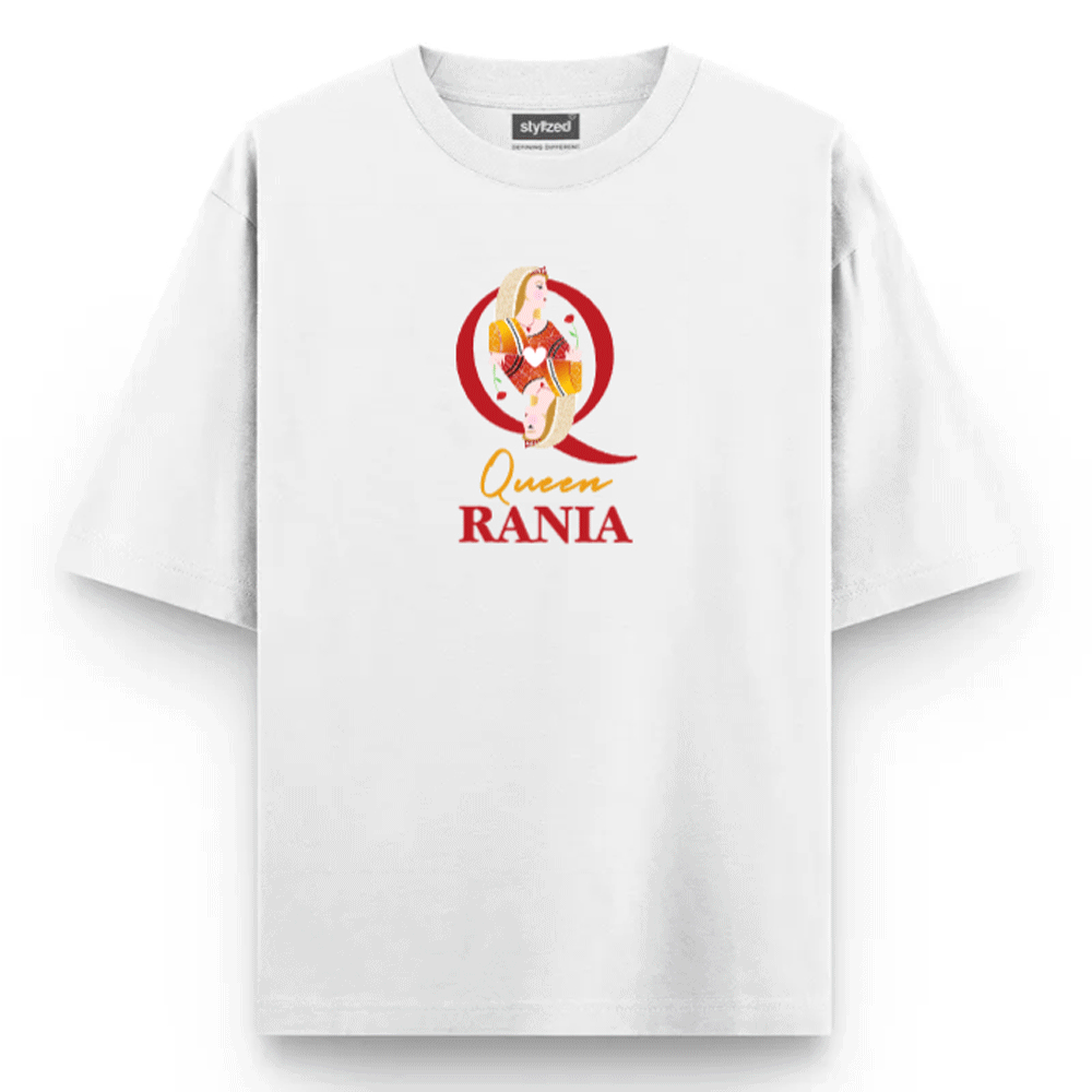 Custom Queen of Hearts T-shirt - Oversize - White / XS - T-Shirt
