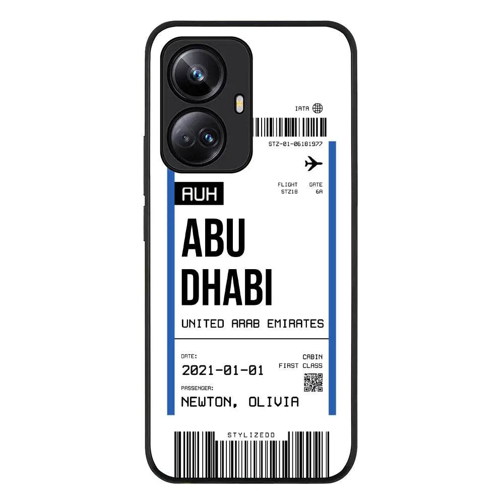 Realme 10 Pro Plus 5G / Rugged Black Custom Flight Boarding Pass Ticket Phone Case - Realme - Stylizedd.com