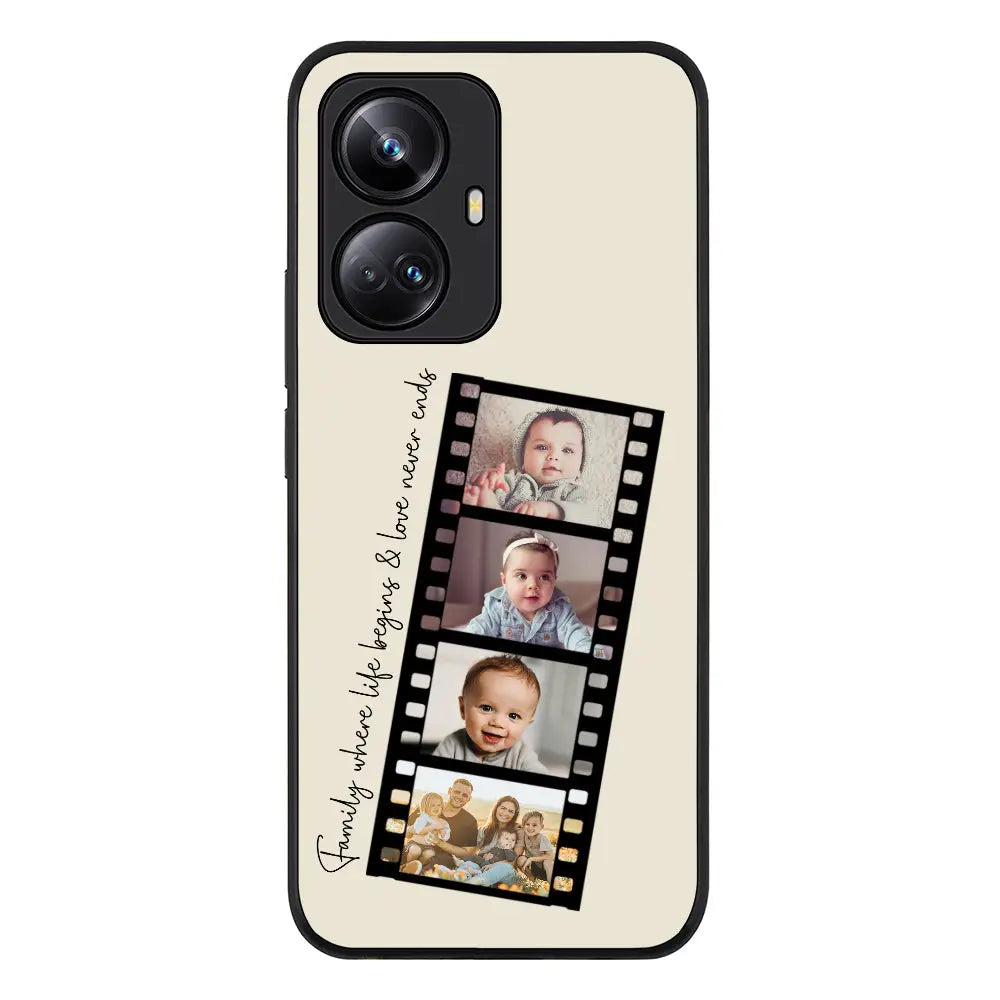 Realme 10 Pro Plus 5G / Rugged Black Custom Film Strips Personalised Movie Strip, Phone Case - Realme - Stylizedd.com